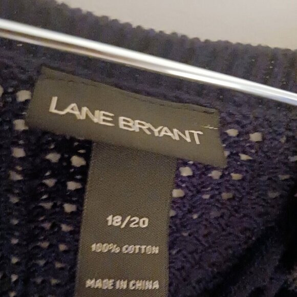 Lane Bryant Womans 18/20 Black Waffle Knit Pullover Short Sleeve Sweater - Picture 2 of 4